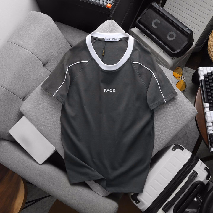 Áo Thun Cổ Tròn Thiết Kế Cao Cấp Pack Viền Vai Chất Cotton- Thời Trang Hc - Ảnh 4