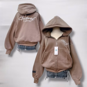 Áo Khoác Nữ Vải Nỉ Ngoại Thêu Chữ Historyy Form Boxy Tay Phồng, Có Túi Trong Tp66