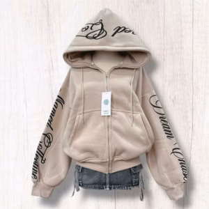 Áo Khoác Nữ Vải Nỉ Ngoại Mềm Mịn In Chữ Mũ Và Tay Form Boxy, Túi Trong Rộng Tp49