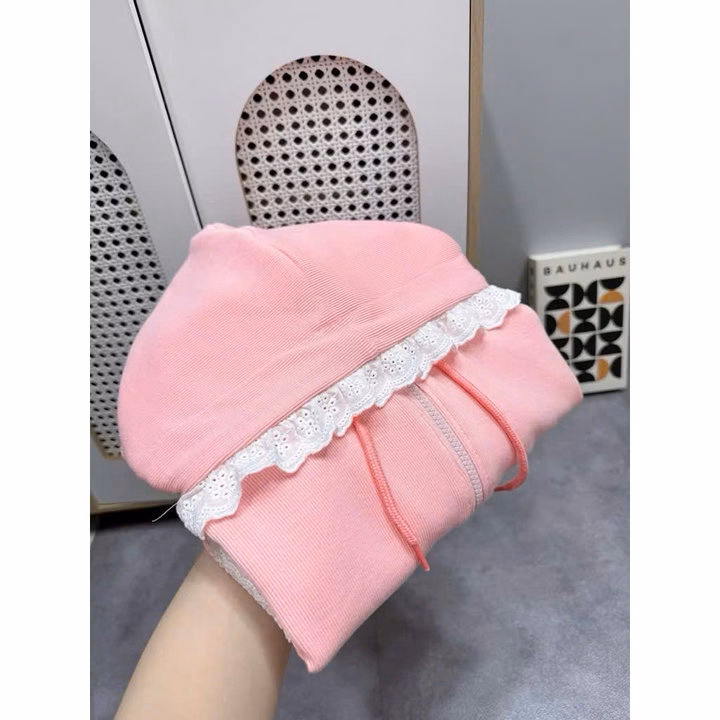 Áo Khoác Nhung Tăm Dày Dặn Nữ Phối Viền Ren Mũ Xinh Xắn, Có Túi Trong Tp498 - Golden Dream - Ảnh 3