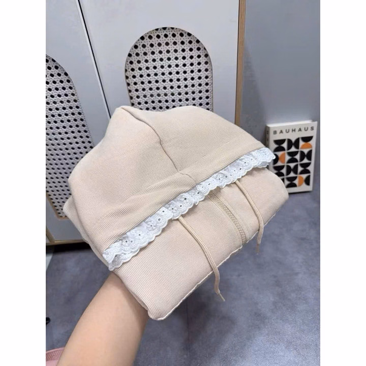 Áo Khoác Nhung Tăm Dày Dặn Nữ Phối Viền Ren Mũ Xinh Xắn, Có Túi Trong Tp498 - Golden Dream - Ảnh 4