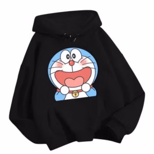 021 Áo Hoodie Mũ 2 Lớp In Hình Doraemon Unisex Form Rộng