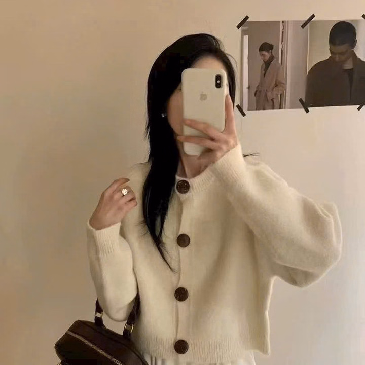 Áo Len Cardigan Dài Tay Phối Cúc Gỗ Dành Cho Bạn Nữ-Chipxinxk - Ảnh 6