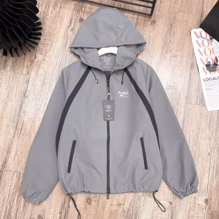 Áo Khoác Gió 2 Lớp From Rộng Chất Liệu Tráng Bạc Chống Nước Cho Cả Nam Và Nữ Thời Trang-Chipxinxk - Ảnh 2