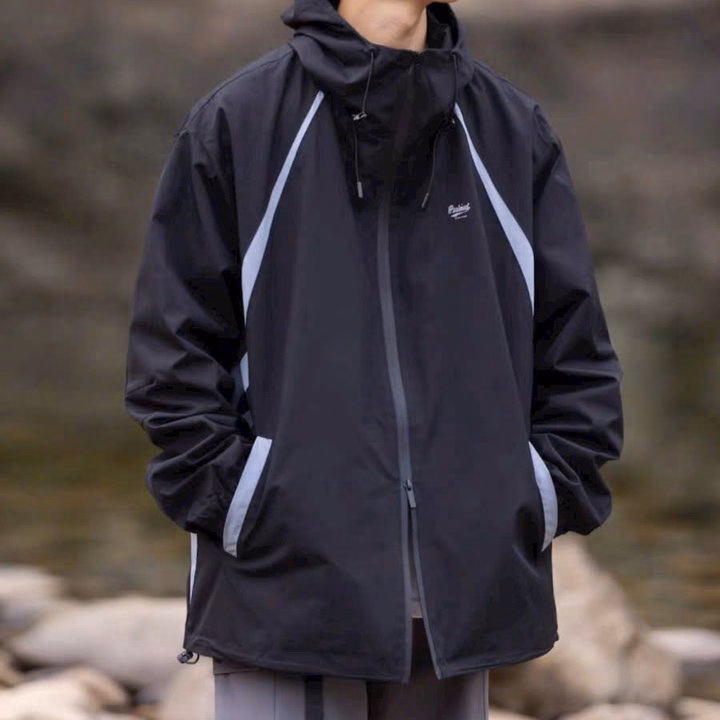 Áo Khoác Gió 2 Lớp From Rộng Chất Liệu Tráng Bạc Chống Nước Cho Cả Nam Và Nữ Thời Trang-Chipxinxk - Ảnh 4