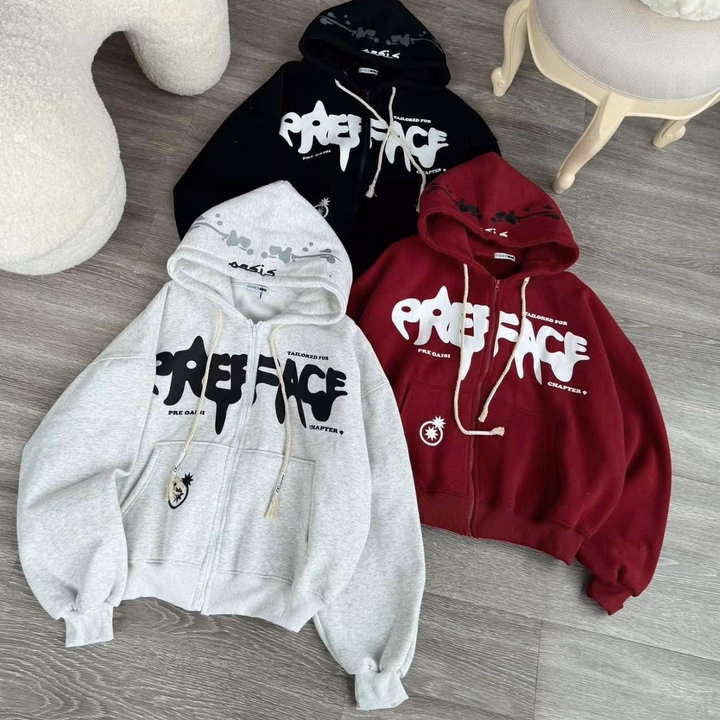 Áo Khoác Nỉ Nam Nữ Có Nón In Nổi Chữ Preffacf Ở Ngực - Htm Fashion - Ảnh 8