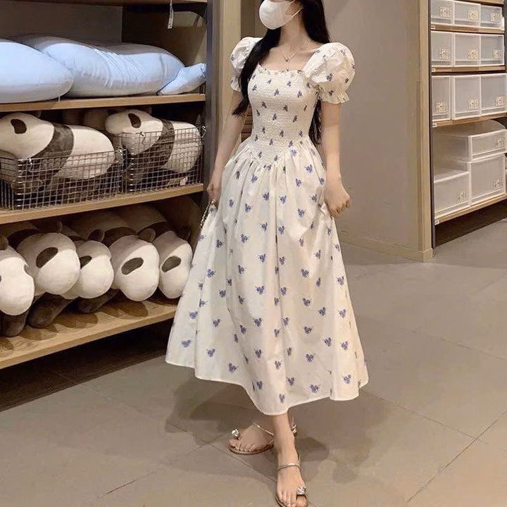 Đầm Maxi Hoa Nhún Tay Búp Bt75Da - Ảnh 3