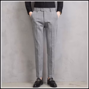 [Tặng 01 Đôi Tất] Quần Âu Kẻ Caro, Dáng Slimfit, Vải Coton Co Giãn Cao Cấp - Men'S Style