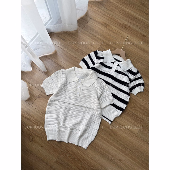 Áo Len Mongtoghi Cổ Bẻ Chất Len Lỗ Thoáng Mát Mẫu Mới Thời Trang-Chiipxinhxk - Ảnh 4