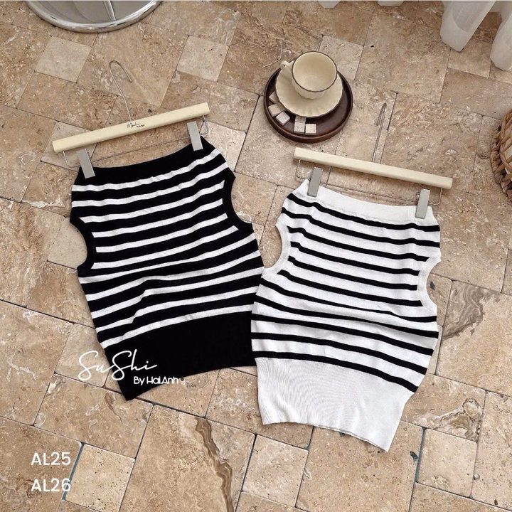 Áo Len Trễ Vai Hoạ Tiết Kẻ Ngang Mẫu Mới Thời Trang Dành Cho Bạn Nữ-Chipxinhxk - Ảnh 3