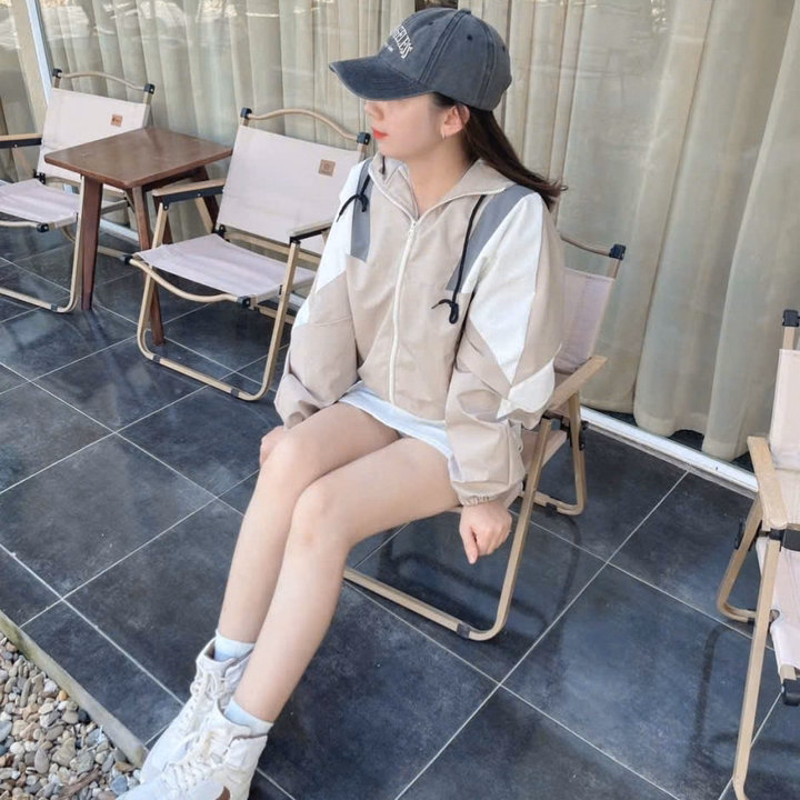Áo Gió Kaki 2 Lớp Phối Màu Vai Siêu Thời Trang Cho Bạn Gái-Chipxinhxk - Ảnh 3