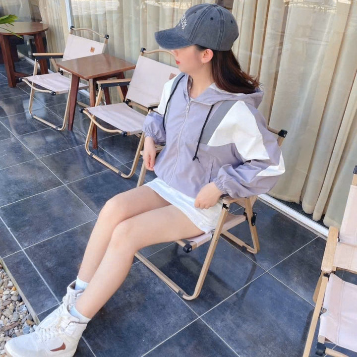 Áo Gió Kaki 2 Lớp Phối Màu Vai Siêu Thời Trang Cho Bạn Gái-Chipxinhxk - Ảnh 4