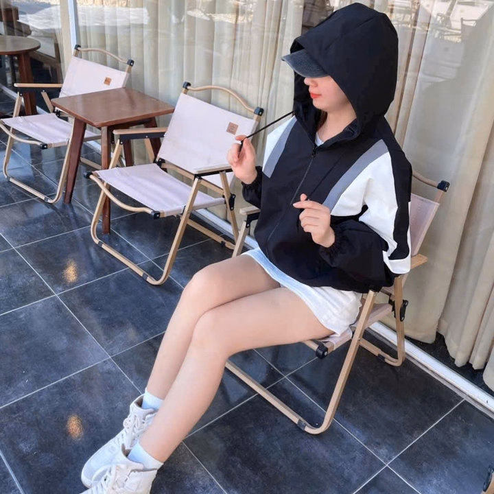 Áo Gió Kaki 2 Lớp Phối Màu Vai Siêu Thời Trang Cho Bạn Gái-Chipxinhxk - Ảnh 2