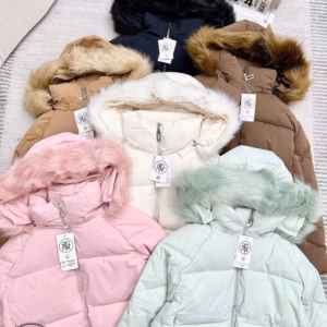 Áo Phao Mũ Lông Chun Eo Nhỏ