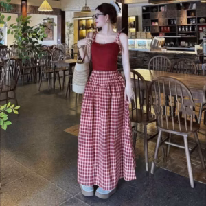 Set Áo 2 Dây Phối Chân Váy Dáng Dài Tb85Ps