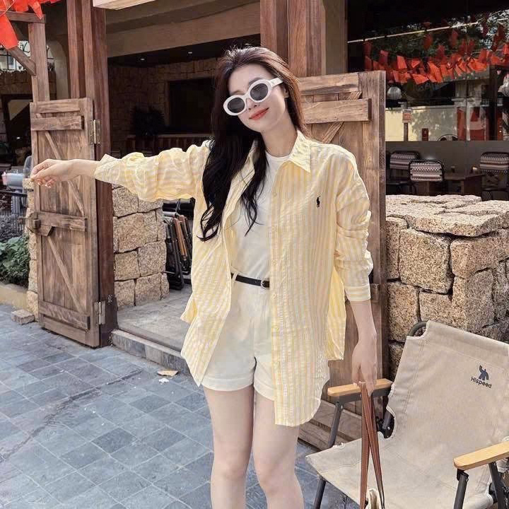 Set 4 Món Áo Thun Tăm Lạnh Quần Kaki Lưng Thun Kèm Áo Khoác Kate Sọc Kèm Nịt Tb120Je - Ảnh 3