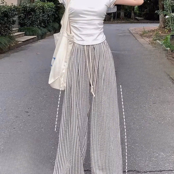 033 Quần Ống Rộng Sọc Dọc – Item “Must Have” Cho Nàng Mê Style Thoải Mái - Ảnh 4