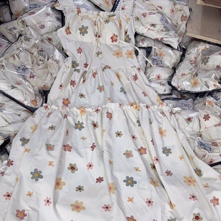 Đầm Maxi Lụa Hoa Mút Ngực Tầng Phối Ren Dáng Dài Bt90Rx - Ảnh 5