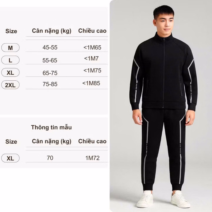Bộ Đồ Thể Thao Cao Cấp, Chất Nỉ Poly Dày Dặn, Co Giãn Men'S Style - Tt37 - Ảnh 4