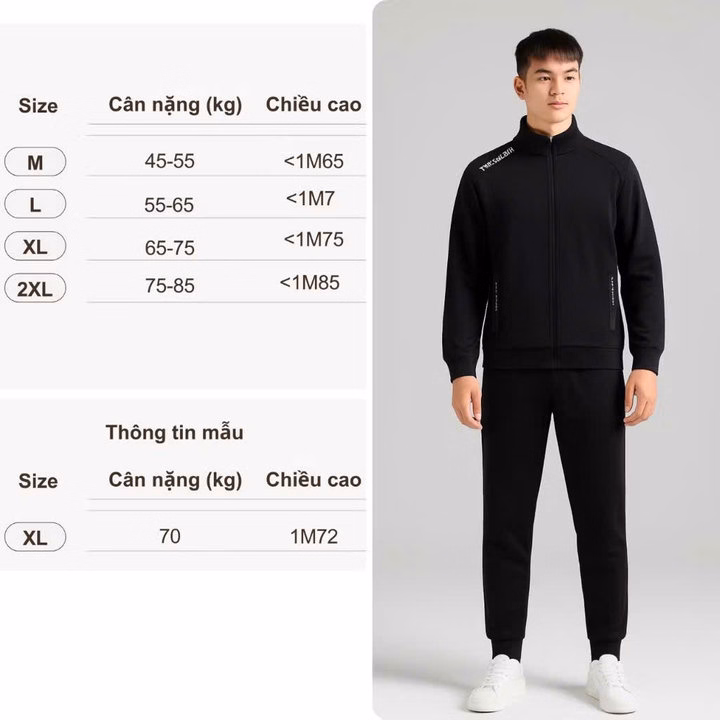 Bộ Đồ Thể Thao Cao Cấp, Chất Nỉ Poly Dày Dặn, Co Giãn - Men'S Style - Tt38 - Ảnh 4
