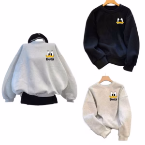 Áo Sweater Nỉ Cổ Tròn Dài Tay- Phong Cách Mùa Đông Ấm In Hình Vịt Duck