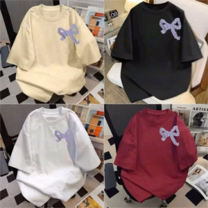 Tổng Hợp Các Mẫu Áo Phông Su Phom Rộng Tay Lỡ Chất Mềm Và Mát Phù Hợp Nam Nữ Mặc Đẹp-Hình Nơ Kẻ Caro