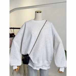 Áo Sweater Cổ Tròn Mùa Đông Chất Nỉ 2Za Form Thụng Trùm Mông-Hình Lá Cờ