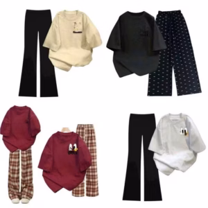 "Bộ Quần Ống Suông Dài Mix Áo Phông Rộng Hình Vịt - Phong Cách Thời Trang Trẻ Trung Vịt