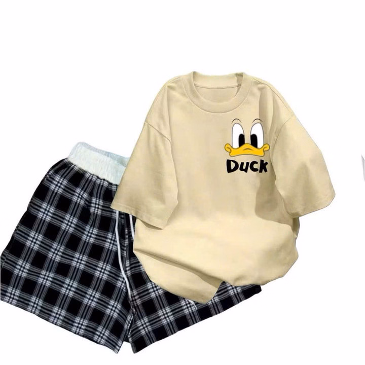 "Bộ Quần Ống Suông Dài Mix Áo Phông Rộng Hình Vịt - Phong Cách Thời Trang Trẻ Trung Vịt - Ảnh 2