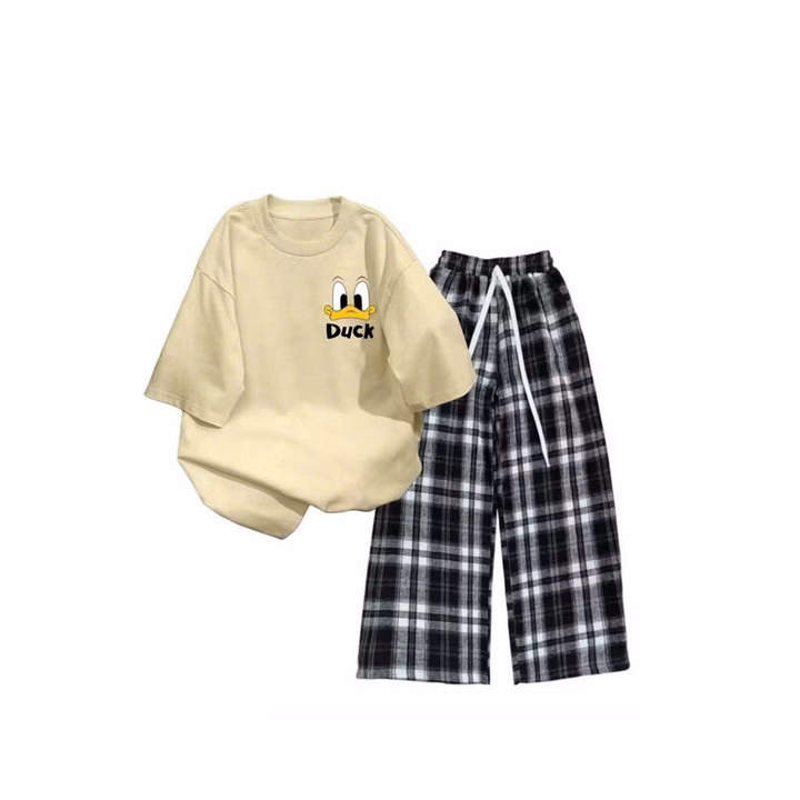 "Bộ Quần Ống Suông Dài Mix Áo Phông Rộng Hình Vịt - Phong Cách Thời Trang Trẻ Trung Vịt - Ảnh 17