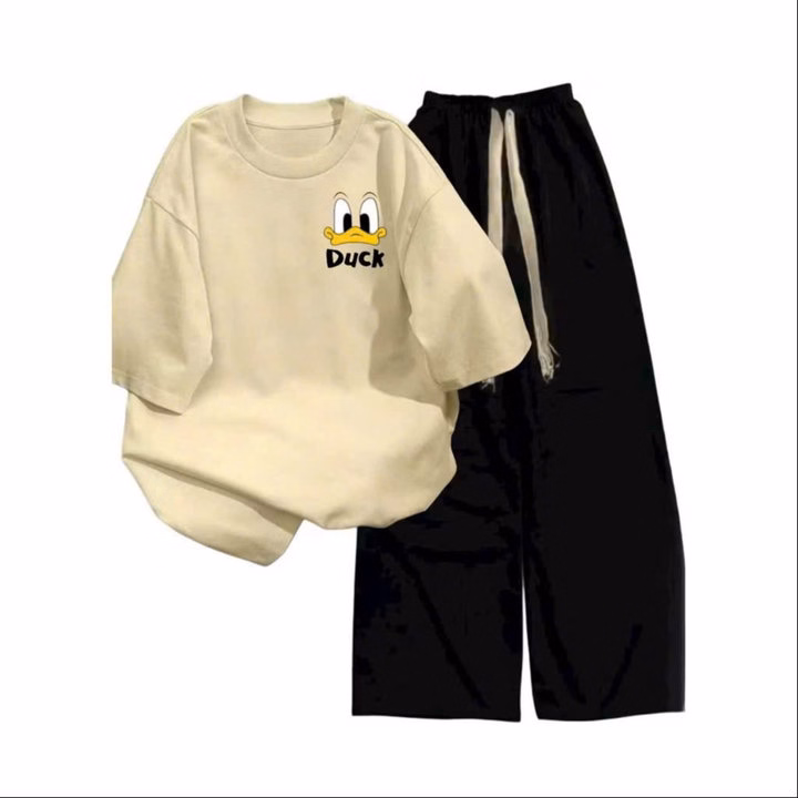 "Bộ Quần Ống Suông Dài Mix Áo Phông Rộng Hình Vịt - Phong Cách Thời Trang Trẻ Trung Vịt - Ảnh 18