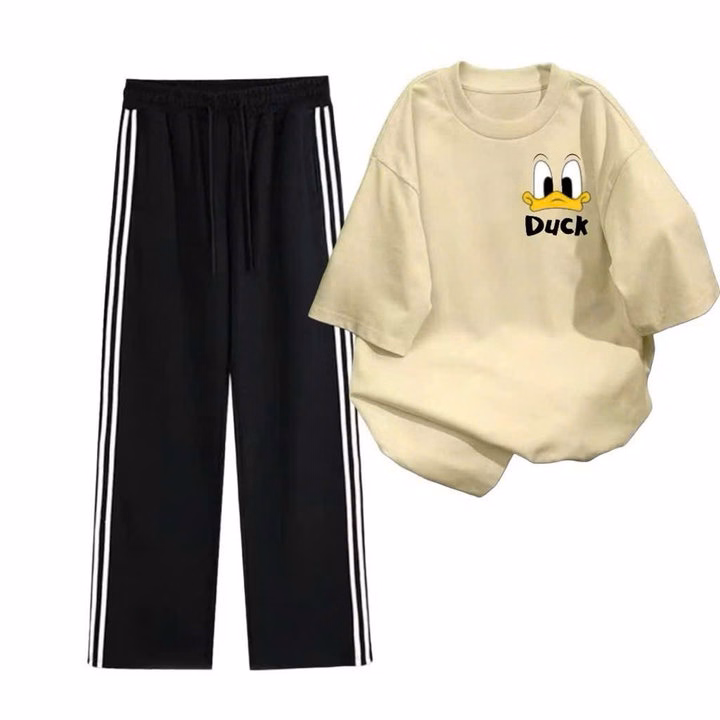 "Bộ Quần Ống Suông Dài Mix Áo Phông Rộng Hình Vịt - Phong Cách Thời Trang Trẻ Trung Vịt - Ảnh 14