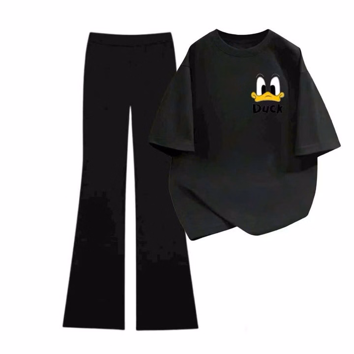 "Bộ Quần Ống Suông Dài Mix Áo Phông Rộng Hình Vịt - Phong Cách Thời Trang Trẻ Trung Vịt - Ảnh 6