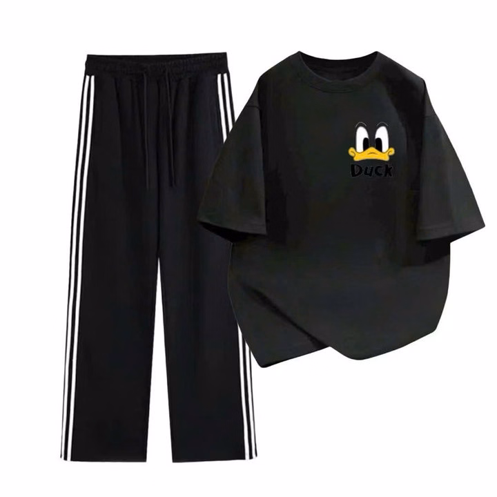 "Bộ Quần Ống Suông Dài Mix Áo Phông Rộng Hình Vịt - Phong Cách Thời Trang Trẻ Trung Vịt - Ảnh 8