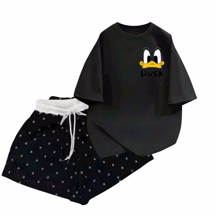 "Bộ Quần Ống Suông Dài Mix Áo Phông Rộng Hình Vịt - Phong Cách Thời Trang Trẻ Trung Vịt - Ảnh 9