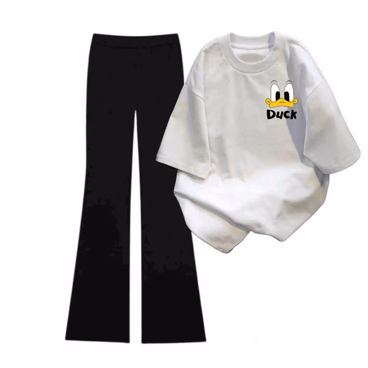 "Bộ Quần Ống Suông Dài Mix Áo Phông Rộng Hình Vịt - Phong Cách Thời Trang Trẻ Trung Vịt - Ảnh 13