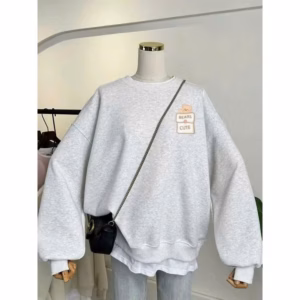 Mẫu Áo Sweater Mùa Đông Cổ Tròn Chất Nỉ Dài Tay Đẹp, Ấm Áp Cho Mùa Lạnh- Hình Nơ Đen Xinh