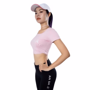 Bộ Tập Thể Thao Nữ Quần Dài Áo Croptop Có Tay Dd304 Màu Tím - Ansa Sport