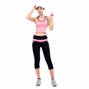 Bộ Tập Thể Thao Nữ Quần Lửng Phối Áo Lưới Croptop Dl501 Màu Cam - Ansa Sport