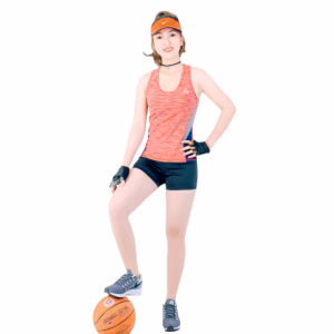 Bộ Đồ Tập Thể Thao Nữ Quần Đùi Áo 3 Lỗ Phối Màu Dọc Bên Hông Dn108 Màu Cam - Ansa Sport