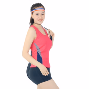 Bộ Đồ Tập Thể Thao Nữ Quần Đùi Áo 3 Lỗ Phối Màu Dọc Bên Hông Dn601 Màu Hồng - Ansa Sport