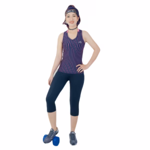 Áo Sát Nách Thể Thao Nữ Ar601 Màu Tím Sọc Hồng - Ansa Sport