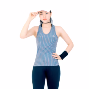 Áo Sát Nách Thể Thao Nữ Ar602 Màu Xám Sọc Cam - Ansa Sport