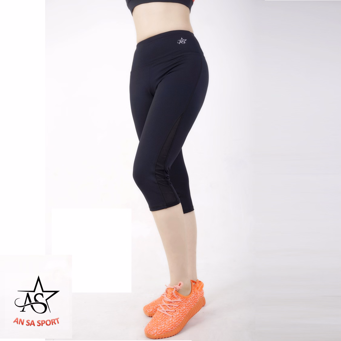 Quần Lửng Thể Thao Nữ An Sa Phối Lưới Chữ V - Ansa Sport