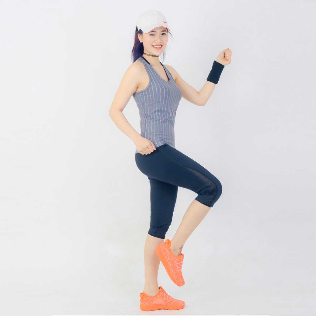 Quần Lửng Thể Thao Nữ An Sa Phối Lưới Chữ V - Ansa Sport - Ảnh 4