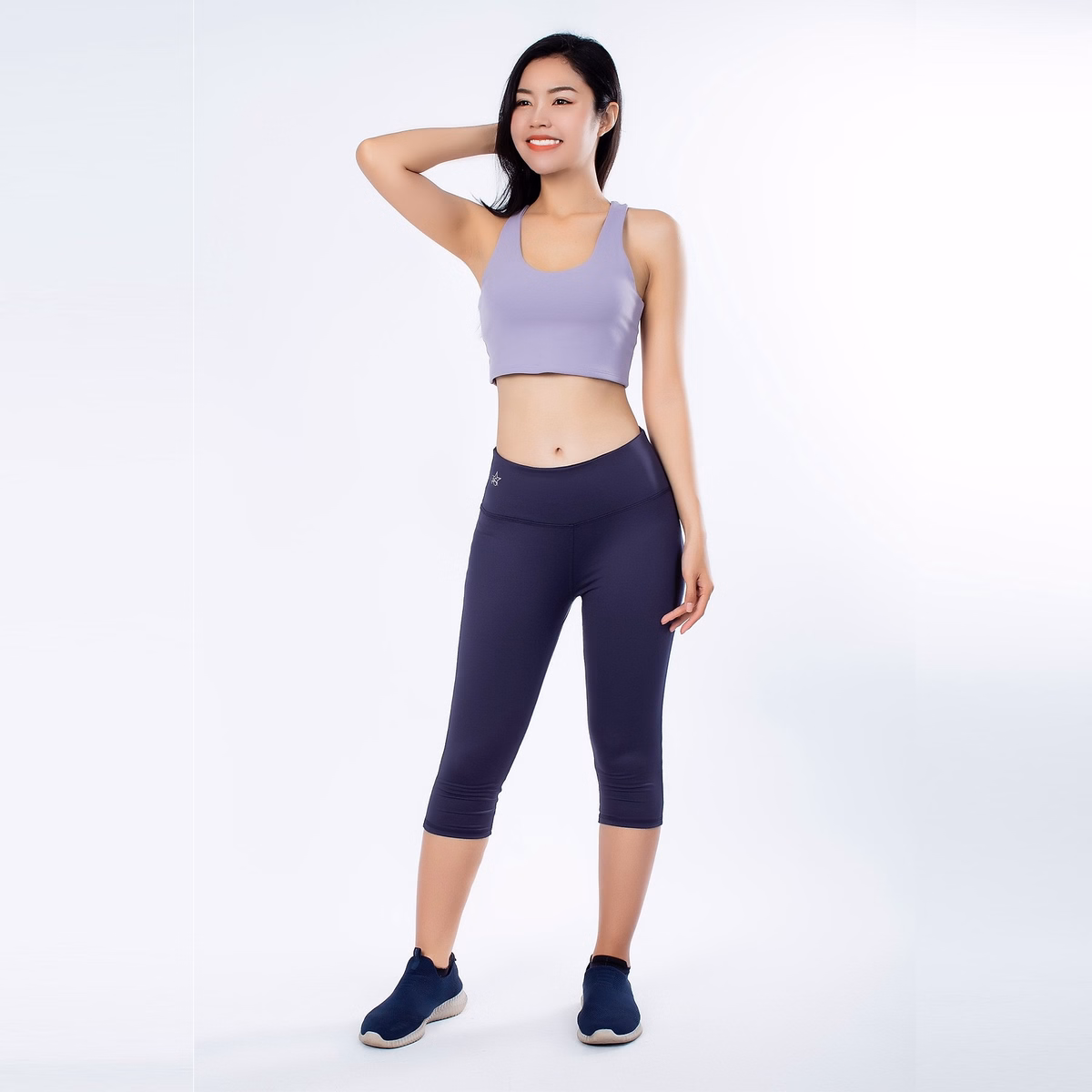 Quần Tập Legging Lửng Thể Thao Nữ Trơn An Sa Chỉ Nổi Nâng Mông - Ansa Sport - Ảnh 4