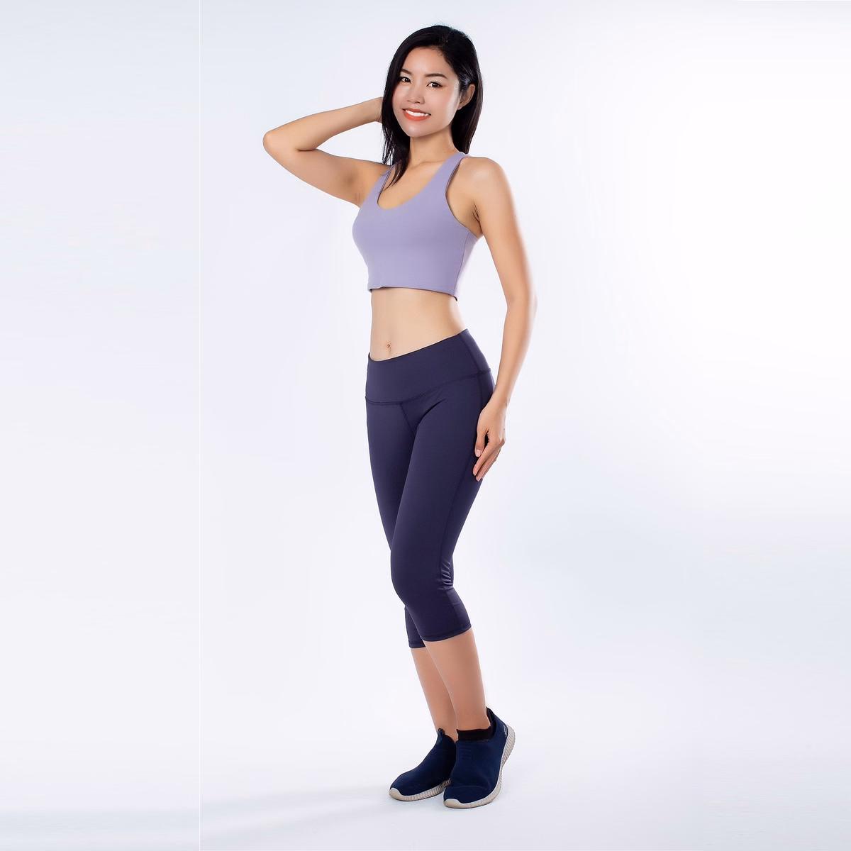 Quần Tập Legging Lửng Thể Thao Nữ Trơn An Sa Chỉ Nổi Nâng Mông - Ansa Sport - Ảnh 14