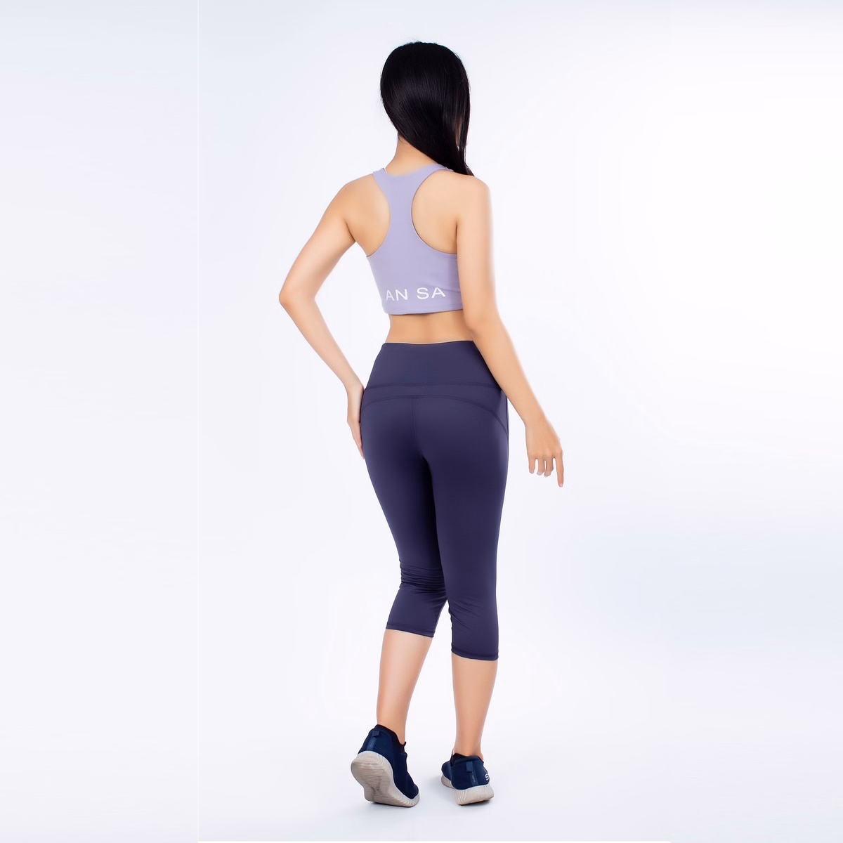 Quần Tập Legging Lửng Thể Thao Nữ Trơn An Sa Chỉ Nổi Nâng Mông - Ansa Sport - Ảnh 8