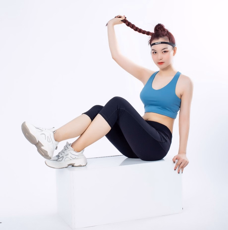 Quần Tập Legging Lửng Thể Thao Nữ Trơn An Sa Chỉ Nổi Nâng Mông - Ansa Sport - Ảnh 6