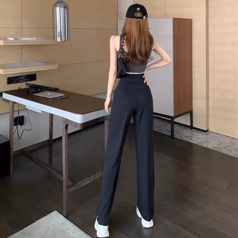 Quần Ống Suông Đai Cao 2 Nút - Vanass - Ảnh 3